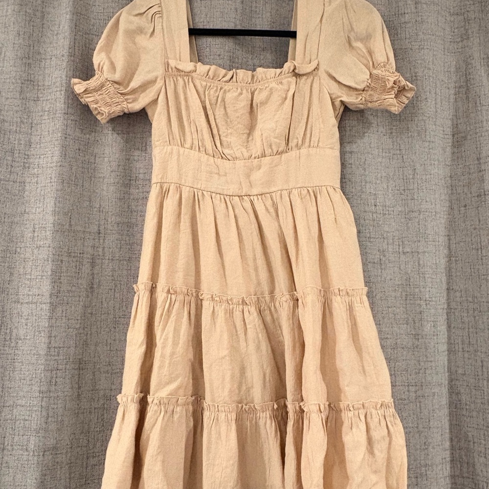 Cream Puff Sleeve Dress